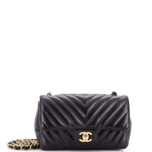 Chanel Mini Classic Single Flap Bag Chevron Lambskin